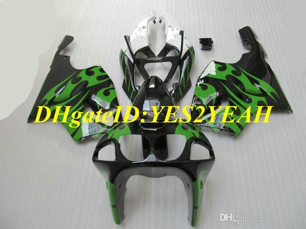 Kit de carenado de motocicleta para KAWASAKI Ninja ZX-7R ZX7R 1996 2003 ZX 7R 96 97 02 03 ABS Top verde negro carenados set + regalos KZ08