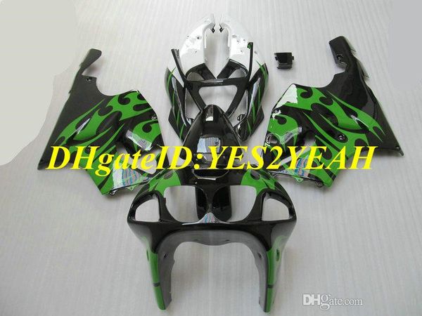 Kit de carénage de moto pour KAWASAKI Ninja ZX-7R ZX7R 1996 2003 ZX 7R 96 97 02 03 Ensemble de carénages ABS Top vert noir + cadeaux KZ08