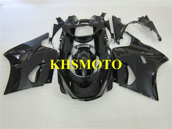 Kit de carenado de motocicleta para KAWASAKI Ninja ZZR1100 93 99 01 03 ZZR 1100 ZX11 1993 2001 2003 ABS negro brillante Juego de carenados + regalos ZD02