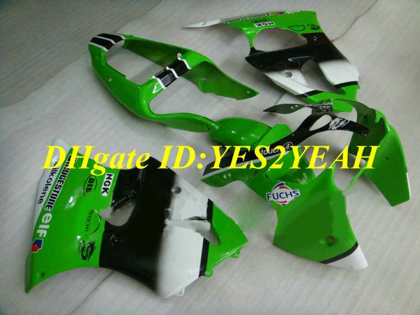 Kit de carénage de moto pour KAWASAKI Ninja ZX6R 636 00 01 02 ZX 6R 2000 2001 2002 Ensemble de carénages vert blanc personnalisé + Cadeaux KH19