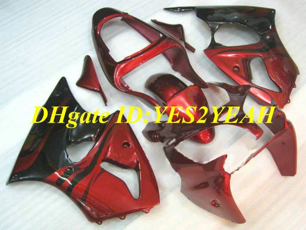 Kit de carénage de moto pour KAWASAKI Ninja ZX6R 636 00 01 02 ZX 6R 2000 2001 2002, ensemble de carénages ABS rouge noir + cadeaux KH04