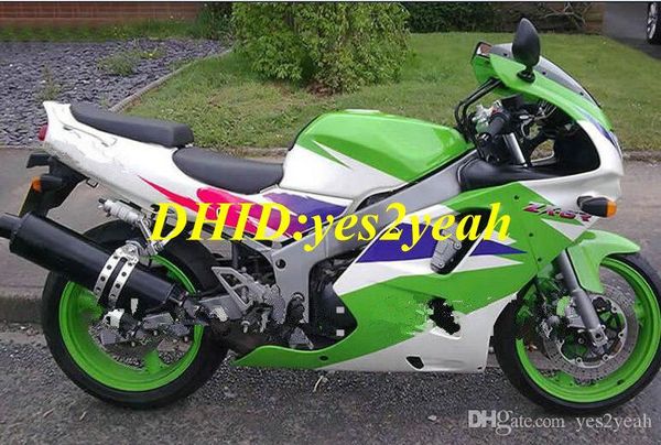 Kit de carénage de moto pour KAWASAKI Ninja ZX6R 636 94 95 96 97 ZX 6R 1994 1997, ensemble de carénages ABS vert blanc + cadeaux KS03