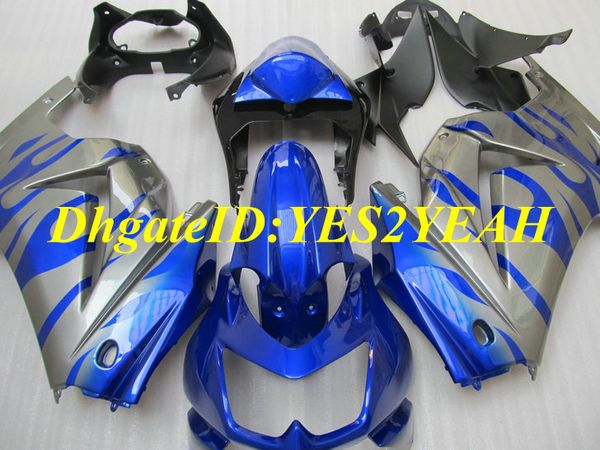 Kit de carenado de motocicleta para KAWASAKI Ninja ZX250R 08 09 10 12 ZX 250R EX250 2008 2012 ABS Azul gris Carenados set + Regalos KK05