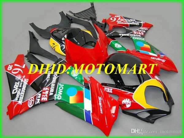 Kit de carenado de motocicleta para SUZUKI GSXR1000 K7 07 08 GSXR 1000 2007 2008 ABS plástico rojo colorido juego de carenados + regalos SBC14