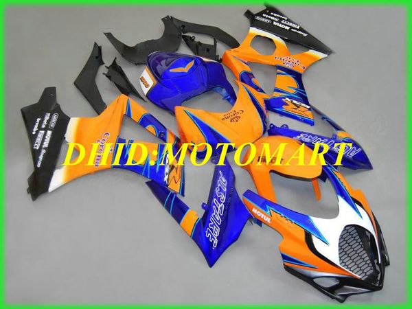 Kit de carenado de motocicleta para SUZUKI GSXR1000 K7 07 08 GSXR 1000 2007 2008 ABS, juego de carenados azul o naranja + regalos SBC17