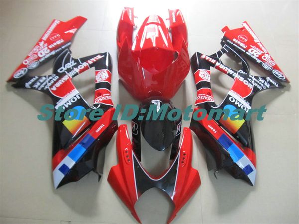 Kit de carenado de motocicleta para SUZUKI GSXR1000 K7 07 08 GSXR 1000 2007 2008 ABS rojo negro Carenados set + regalos SBC64