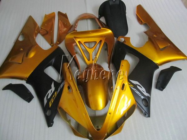 Kit de carenado de motocicleta para Yamaha YZFR1 2000 2001 juego de carenados de carrocería dorados y negros YZF R1 00 01 IT31