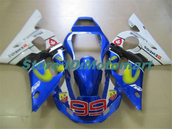 Kit de carénage de moto pour YAMAHA YZFR6 98 99 00 01 02 YZF R6 1998 2002 YZF600, ensemble de carénages bleu jaune + cadeaux YG29