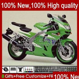 Carenados de motocicleta Carrocería para Kawasaki Ninja Zx6R Zx600C Verde brillante Zx 6R 636 600Cc 600 Cc 9497 Cuerpo 50Hc.117 Zx636 Zx600 6 R 1 Dhecw