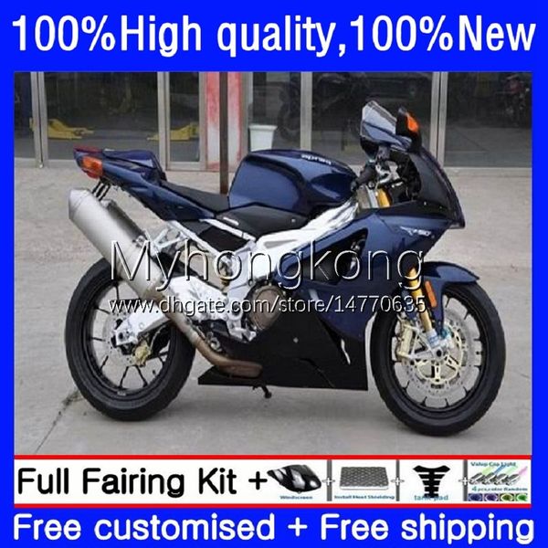 Carénages de moto pour Aprilia RSV 1000 R 1000R RSV1000R Mille RV60 Capot Bleu foncé chaud 9No.31 RSV-1000 RSV1000 R RR 03 04 05 06 RSV1000RR 2003 2004 2005 2006 Kit carrosserie