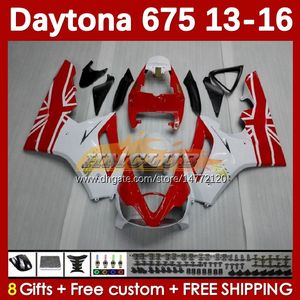 Carenados de motocicleta para Daytona 675 675R 2013-2016 Carrocería blanco rojo negro 166No.23 Daytona675 13 14 15 16 Cuerpo Daytona 675 R 2013 2014 2015 2016 Kit de carenado OEM MOTO