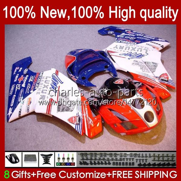 Carenados de motocicleta para DUCATI 749-999 749S 999S 749 999 2003-2006 ABS Bodywork 27No.23 749 999 S R 2003 2004 2005 2006 749R 999R 03 04 05 06 OEM Red blue hot Bodys Kit