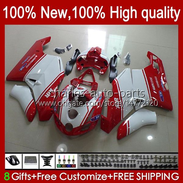 Carenados de motocicleta para DUCATI 749-999 749S 999S 749 999 2003-2006 Carrocería ABS 27No.22 749 999 S R 2003 2004 2005 2006 Blanco rojo caliente 749R 999R 03 04 05 06 Kit de cuerpos OEM