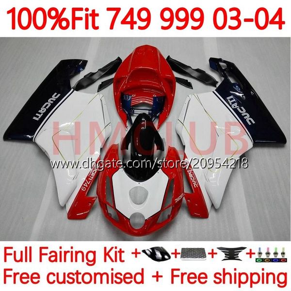 Carenados de motocicleta para DUCATI 749-999 749S 999S 749 999 2003-2006 ABS Bodywork 165No.4 749 999 S R 2003 2004 2005 2006 749R 999R 03 04 05 06 OEM Bodys Kit blanco rojo