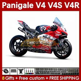 Carénages de moto pour DUCATI Street Fighter Panigale V 4 V4 S R V4S V4R blanc rouge 18-22 Carrosserie 41No.28 V4-S V4-R 18 19 20 V-4S V-4R 2018 2019 2020 Corps de moulage par injection