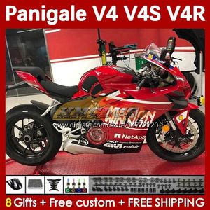 Fairiments de moto pour Ducati Street Fighter Panigale V 4 V4 S R V4S V4R 18-22 Red Blk Light Bodywork 41No.20 V4-S V4-R 18 19 20 V-4S V-4R 2018 2019 2020 Body de moisissure d'injection
