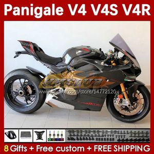 Carénages de moto pour DUCATI Street Fighter Panigale V 4 V4 S R V4S V4R 18-22 Carrosserie 41No.33 V4-S V4-R 18 19 20 V-4S V-4R 2018 2019 2020 Corps de moulage par injection noir stock