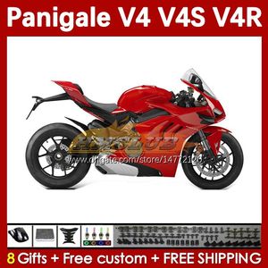 Carenados de motocicleta para DUCATI Street Fighter Panigale V 4 V4 S R V4S V4R rojo brillante blk 18-22 Carrocería 41No.9 V4-S V4-R 18 19 20 V-4S V-4R 2018 2019 2020 Cuerpo de molde de inyección