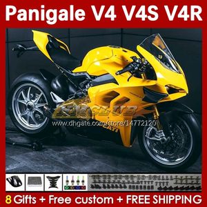 Motorfietsbeurt voor Ducati Street Fighter Panigale V4S V4R V 4 V4 S R 18 19 20 Body 41No.61 V4-S V4-R 18-22 V-4S V-4R 2018 2019 2020 Spuitmal Lichaamswerk Geel Stock