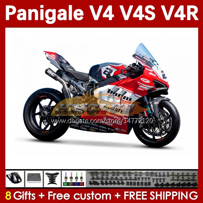 Мотоциклетные обтекатели для истребителя Ducati Street Panigale V 4 V4 S R V4S V4R White Red 18-22.