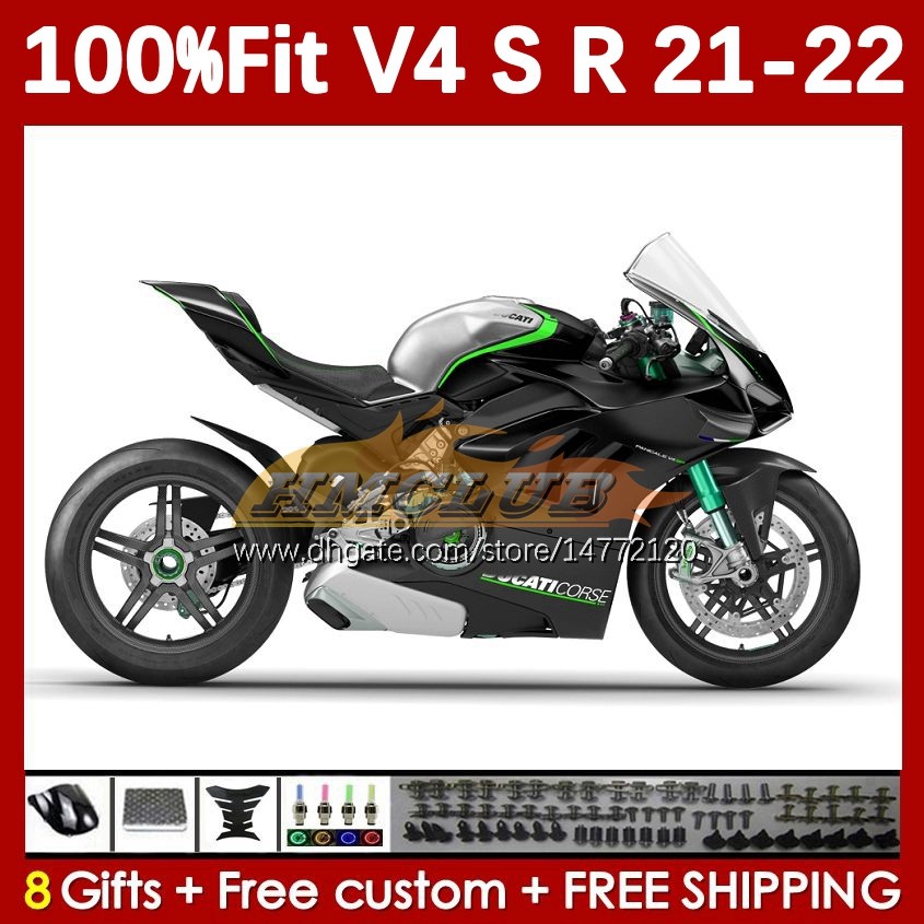 Motocicletas para Ducati Street Fighter Panigale V4S V4R V 4 V4 S R preto fosco 2018-2022 BODY 167NO.47 V-4S V-4R V4-S V4-R 21 22 2021 2022 Moldagem de injeção
