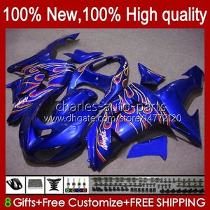 Motorcycle Fairings voor Kawasaki Ninja ZX10R ZX1000 ZX 10R 10 R 1000 CC 2006-2007 Carrosserie 14No.43 ZX1000C ZX10R 06 07 ZX1000CC 1000CC 2006 2007 Bodys kit glossy blue