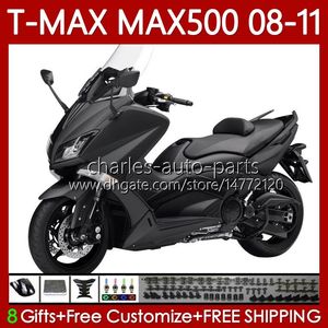 Carénages de moto pour Yamaha TMAX MAX 500 TMAX-500 MAX-500 T MAX500 08 09 10 11 Corps noir plat 107No.65 TMAX500 T-MAX500 2008 2009 2010 2011 XP500 08-11 Carrosserie