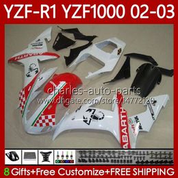 Carenados de motocicleta para YAMAHA YZF R 1 1000 CC YZF-R1 YZFR1 02 03 00 01 Cuerpo rojo escorpión 90No.54 YZF1000 YZF R1 1000CC 2002 2003 2000 2001 YZF-1000 2000-2003 Carrocería OEM