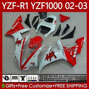 Motorfietsverblazen voor Yamaha YZF R 1 1000 cc YZF-R1 YZFR1 02 03 00 01 Body 90NO.53 YZF1000 YZF R1 1000CC 2002 2003 2000 2001 YZF-1000 2000-2003 OEM-carrosserie metallic rood