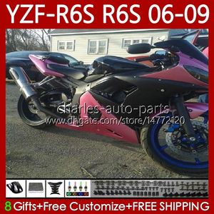 Motorradverkleidungen für Yamaha YZF R6 S 600 CC YZF600 YZF-R6S Pink Schwarz 2006 2007 2008 2009 Karosserie 96No.152 YZF-600 600CC YZFR6S 06–09 YZF R6S 06 07 08 09 OEM-Karosseriesatz