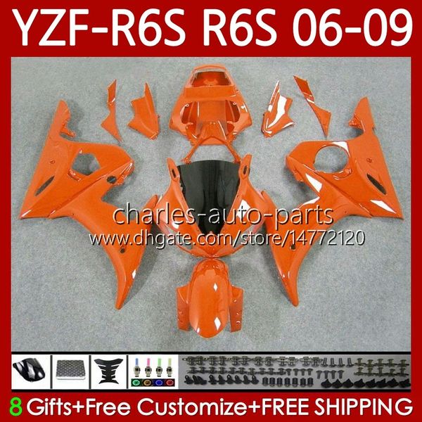 Carénages de moto pour YAMAHA YZF R6 S 600 CC YZF600 YZF-R6S 2006 2007 2008 2009 Corps 96No.137 YZF-600 600CC YZFR6S 06-09 YZF Orange clair R6S 06 07 08 09 Kit de carrosserie OEM