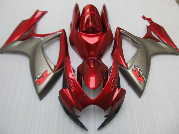 Carenados de inyección para SUZUKI GSXR600 750 2006 2007 GSXR600 GSXR750 K6 06 07 GSXR 600 GSXR 750 kit de carenado rojo gris gg69