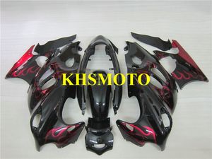 Kit de carenados de motocicleta para SUZUKI KATANA GSXF600 GSX600F 2003 2006 GSXF 600 03 05 06 GSX 600F Llamas rojas Juego de carenado negro + regalos SY15