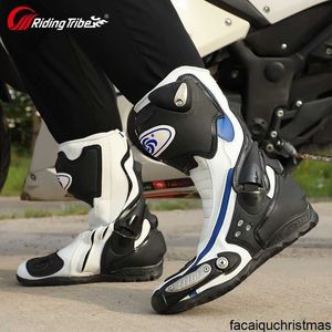 Calzado de moto Zapatos de montar auténticos Ciclismo Tribe Botas todoterreno de motocicleta Botas de moto impermeables y anticaídas de verano para hombre Moto Rally Sho HB7A