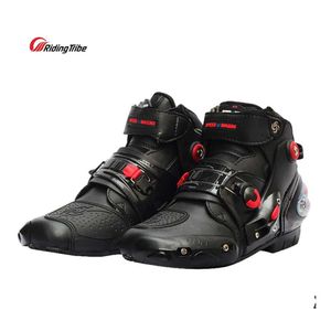 Botas de calzado de motocicleta Biker impermeable Velocidad Motocross Racing Racing Shoes Men/Mujeres Protector de moto Botas Moto Soft Nonsli Dhwet