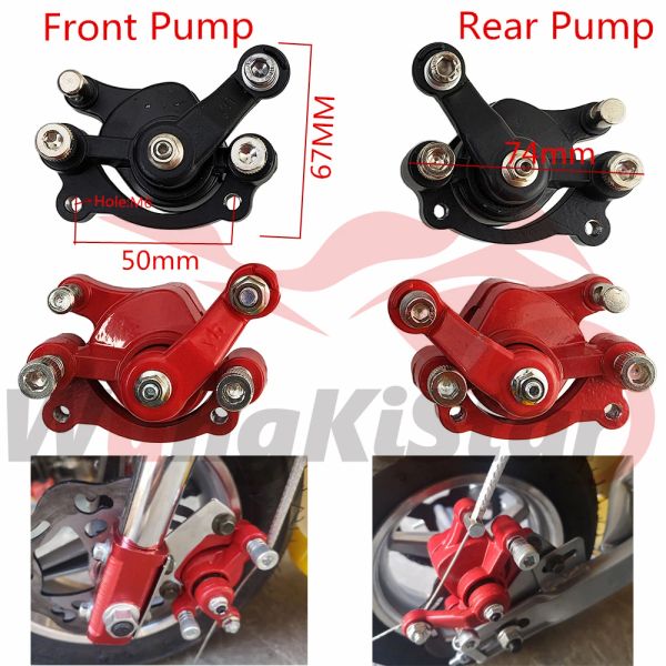 Bomba delantera de motocicleta Bombas traseras Bomba de pinza de freno de disco Pinzas negras Rojas para motocross 2 tiempos 33 cc 43 cc 49 cc ciclomotor Mini Moto Kid Dirt Pocket Bike ATV Quad Go Kart