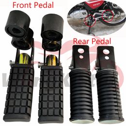 Pedal de reposapiés trasero delantero de motocicleta, clavija de pie izquierda y derecha para Suzuki GS/GN/QJ/GT/HJ/EN125 EN150, Scooter de Motocross, Buggy, Go Kart motorize Dirt Pro Pit Bike Pedales de reposapiés