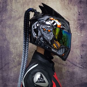 Motorcycle Full Face Dual Lens Fashion Racture Racing Racing Casque approuvé