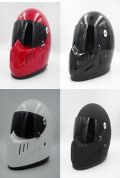 Motorfiets Full Face Helmet Cruiser Fiberglass Helm met zwart schild voor vintage café racer Casco Retro Bike Helmet cool4941391