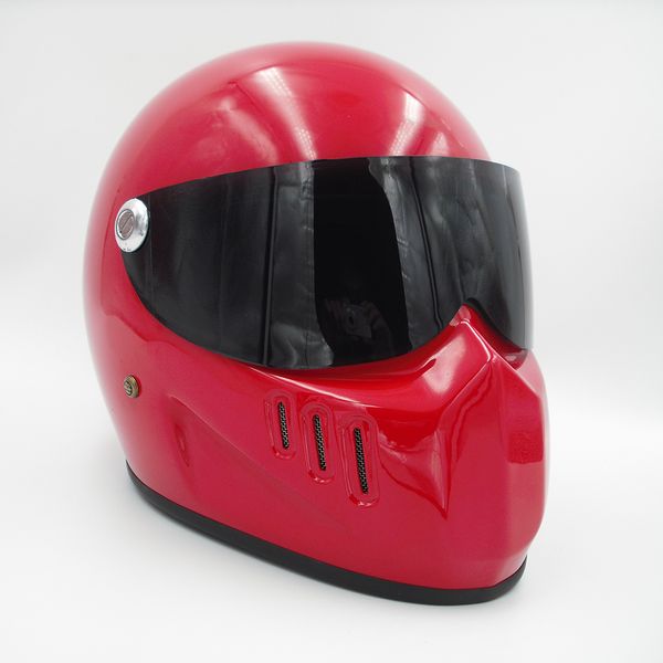 Casque de moto intégral cruiser en fibre de verre avec bouclier noir pour Vintage Cafe racer casco casque de vélo rétro cool1670