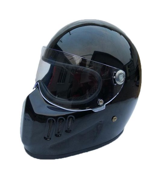 Casque en fibre de verre CRIBERSE FULL CHELMET MOTOROCLE AVEC SHIELD POUR LE CAFER VINTAGE CASCO RETRO RETRO BIKE HELMET COOL1223966