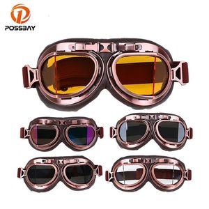 Lunettes de moto Vintage rétro motocross motoneige lunettes de Ski Dirt Bike Steampunk casque de moto lunettes accessoires 231220