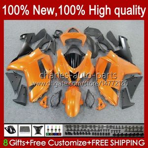 Carénages de moto orange brillant pour KAWASAKI NINJA ZX600C ZX-600 ZX 6R 600CC 6 R ZX636 07-08 Carrosserie 10No.36 ZX-636 600 CC ZX6R 07 08 ZX600 ZX 636 ZX-6R 2007 2008 Kit carrosserie