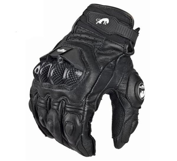 Guantes de moto de carreras de cuero genuino para hombre, manoplas de equipo de carretera blancas, color negro, verano e invierno, 220813gx9609152