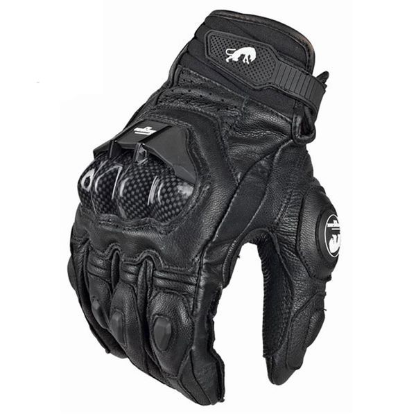 Guantes de moto de carreras de cuero genuino para hombre, guantes blancos para equipo de carreras de carretera, verano, invierno, 2633