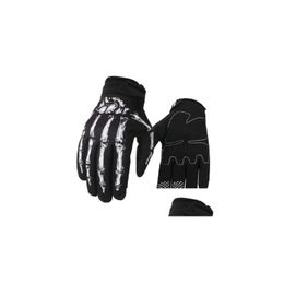 Gants de moto Hommes Fl Finger Skeleton Respirant Hiver VTT Cyclisme Dirt Bike Drop Livraison Automobiles Motos Accessoires Ot3Ce