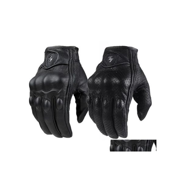 Gants de moto Retro Pursuit perforé en cuir véritable Moto étanche Gears de protection Motocross Gift Drop Delivery Mobiles Motorc Dh1Vs