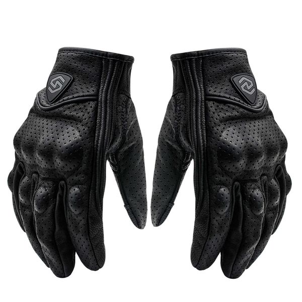 Guantes de motocicleta Pantalla táctil A prueba de viento Guante de cuero transpirable Bicicleta al aire libre Esquí Ciclismo Protector Dedo completo Invierno 2021 H1022