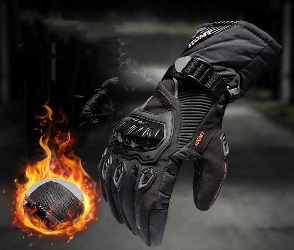 Guantes de motocicleta impermeables largos para hombre cálidos 4 estaciones montar en bicicleta guantes tácticos anticaída todoterreno engrosados 9394308