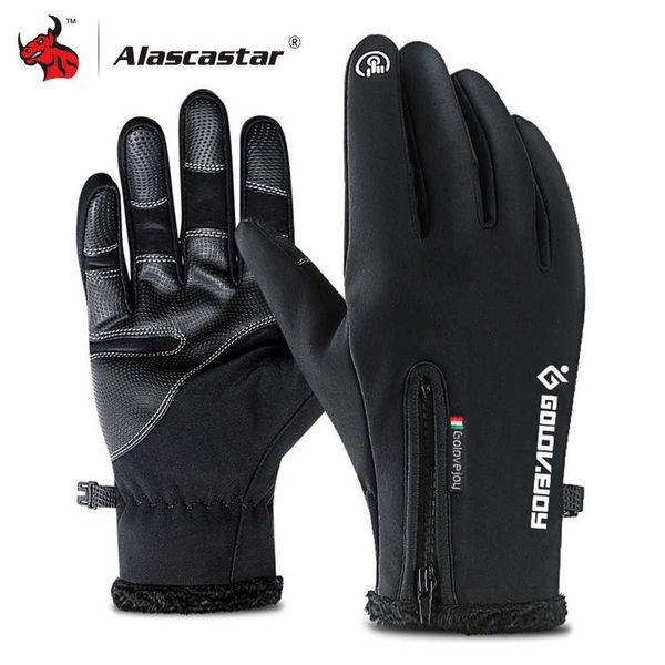 Gants de moto hiver chaud imperméable coupe-vent gants de protection écran tactile Guantes Luvas gants chauds doublés de polaire H1022
